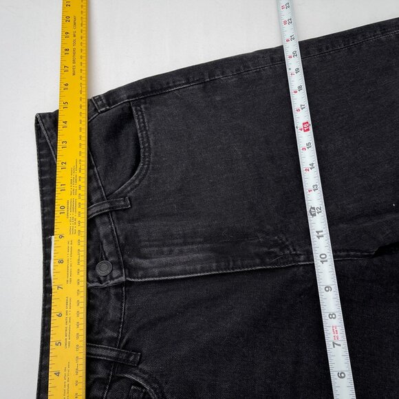 Vervet Wide-Leg Frayed Hem Jeans Black 100% Cotton Denim Women's 28 - Picture 9 of 12